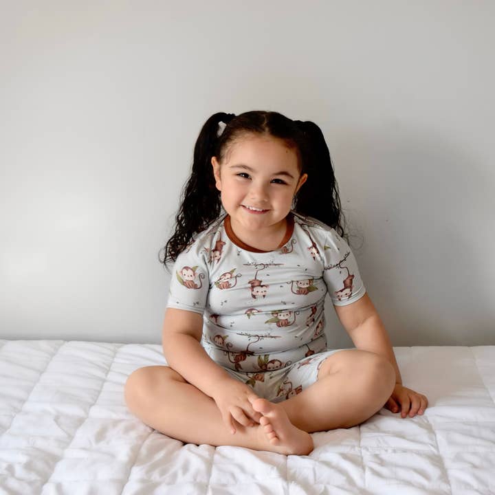 Monkey Business Short Sleeve and Shorts Pajamas for wholesale by Rosie River