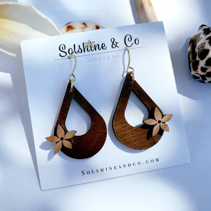 Small Walnut Drops With Hardwood Pua for wholesale by Solshine and Co