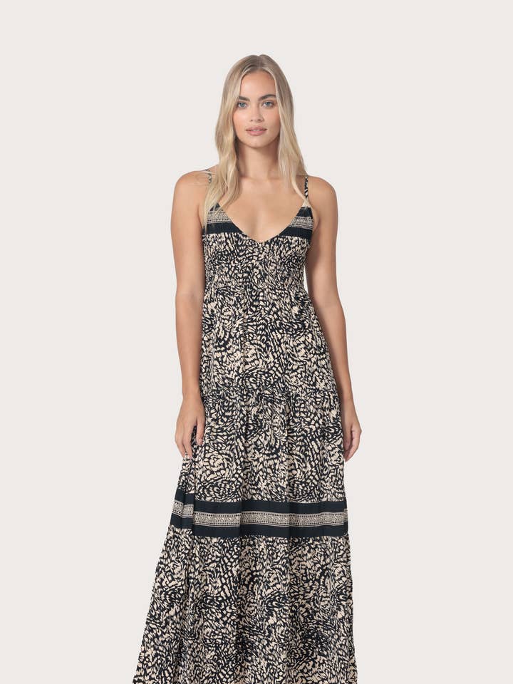 Eva Maxi Dress Feather for wholesale by Lusana