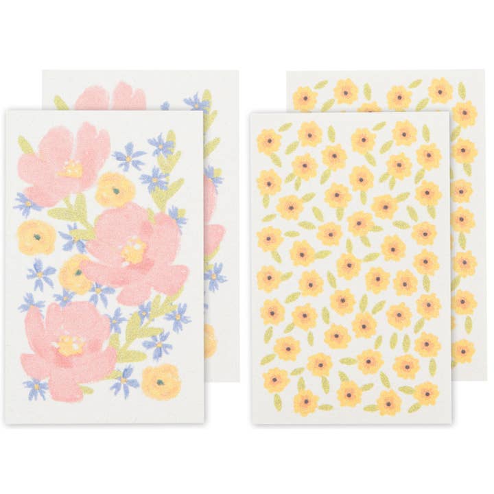 Now Designs by Danica - Wholesale Cleaning Sponge - Full Bloom Pop Up Sponges Set of 4 Assorted