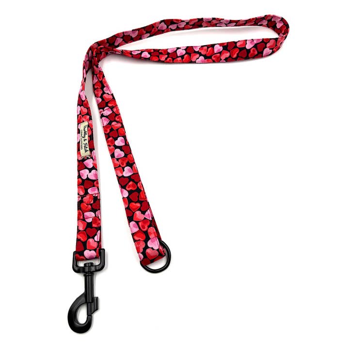 Love Hearts Print Dog Lead for wholesale by Barkley and Fetch