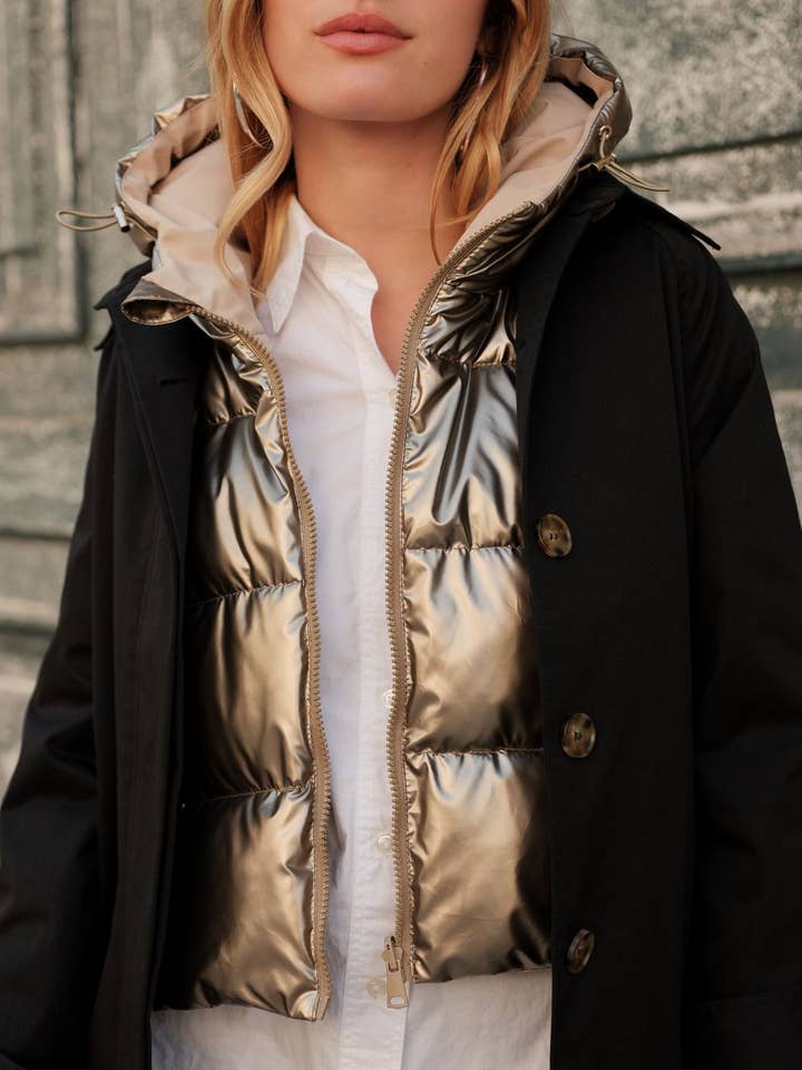 Chaqueta reversible impermeable acolchada con capucha para venta al por mayor de Attrait Paris