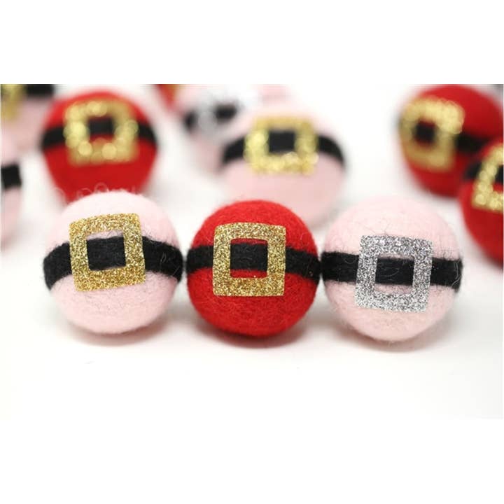 The Felt Pod - Vendita all'ingrosso Set di decorazioni - Cintura natalizia in feltro con sfera di Babbo Natale, set di 5