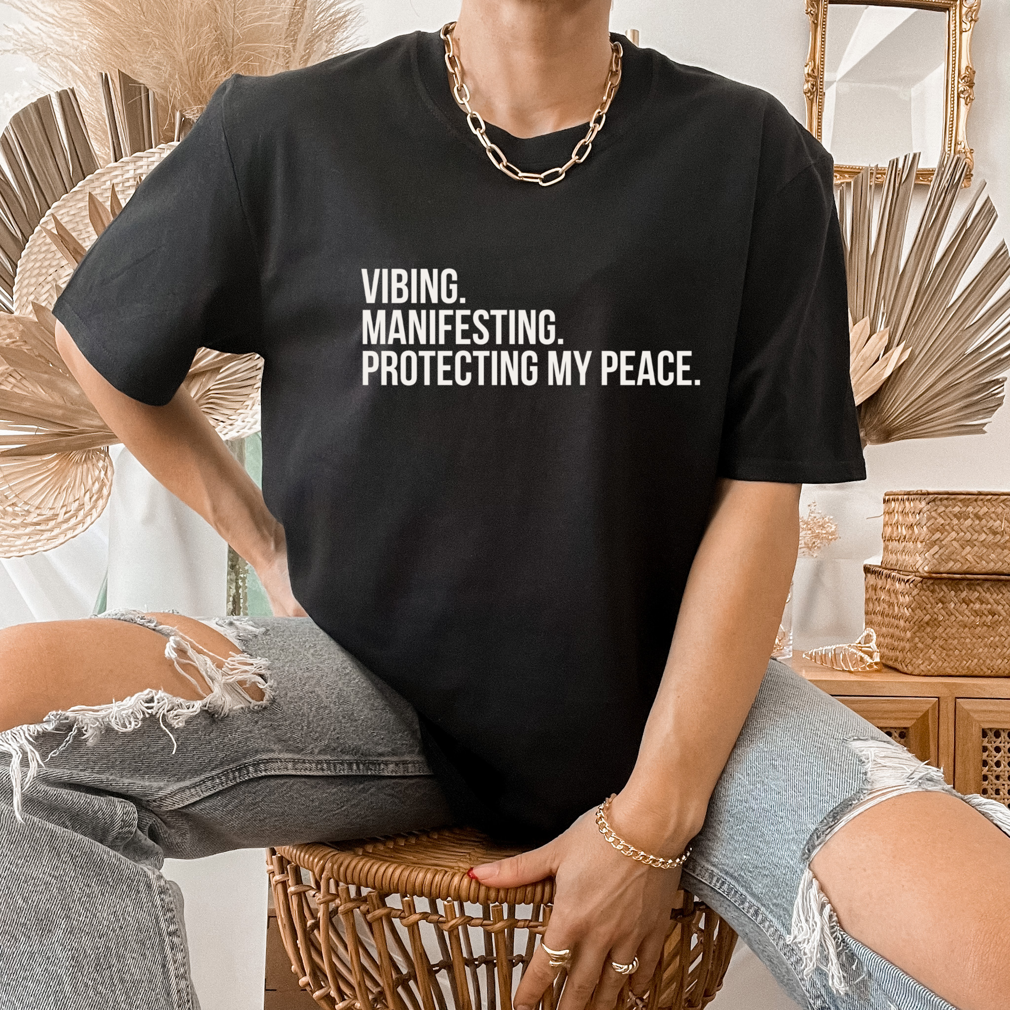 Badd Boss – Camisola gráfica - Mulher por atacado – Camisola e Camisola Vibing & Manifesting0