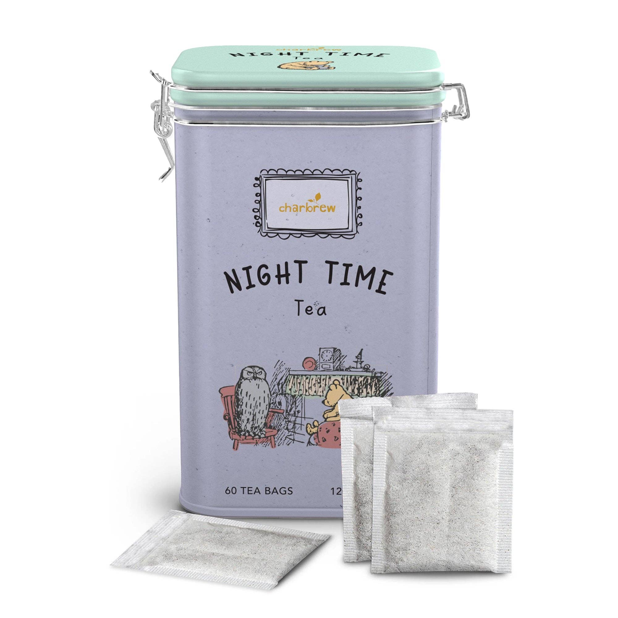Charbrew Tea & Coffee – wholesale Tea bags – Night Time Winnie Tea Tin – 60 Teabags0