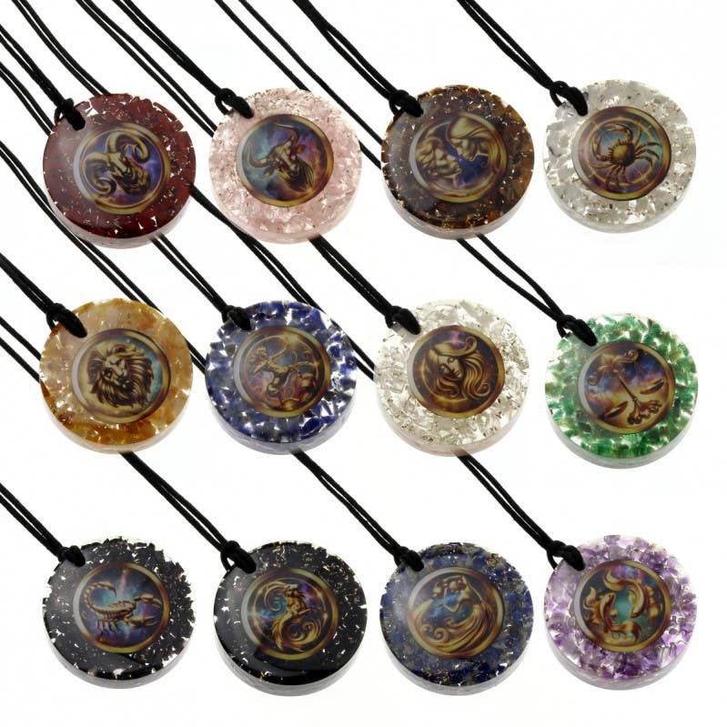 UniArt – Großhandel Spiritueller Stein/Kristall – Orgonit-Anhänger mit Sternzeichenfigur12