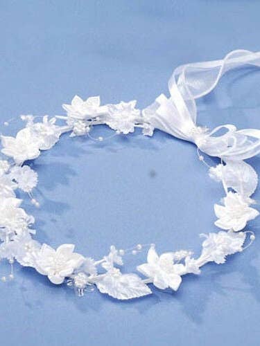 Corona Nupcial de Flores Estrella, Blanca para venta al por mayor de Tremont Floral Supplies