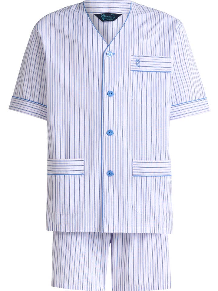 Korte zomerpyjama voor heren Judo Popeline Strepen - Roze 4546 voor wholesale door El Búho Nocturno