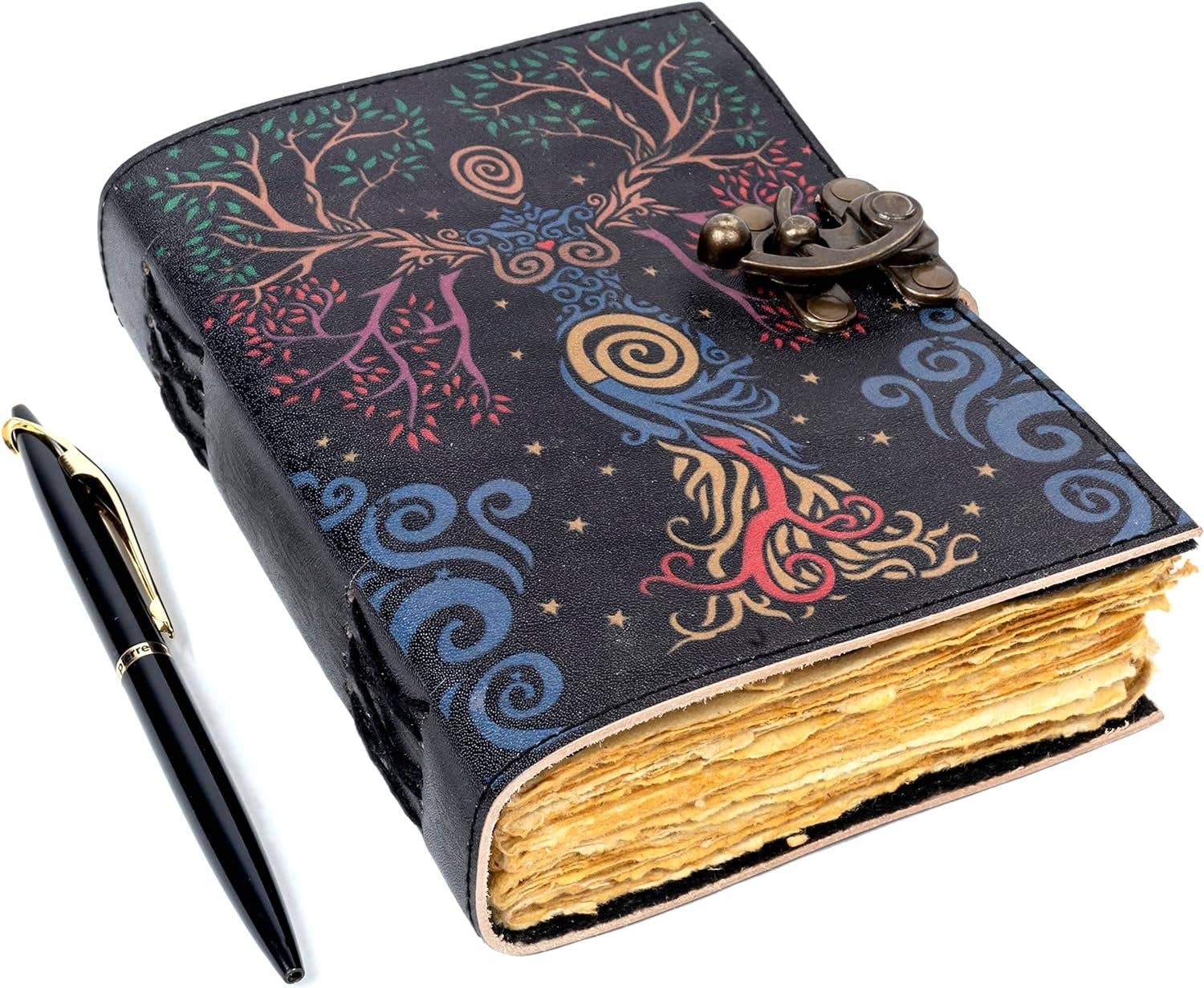 Tuzech Leather – wholesale Journal och dagbok – TUZECH läderklätt anteckningsbok med grimoirestil och ojämna kanter för män och kvinnor10