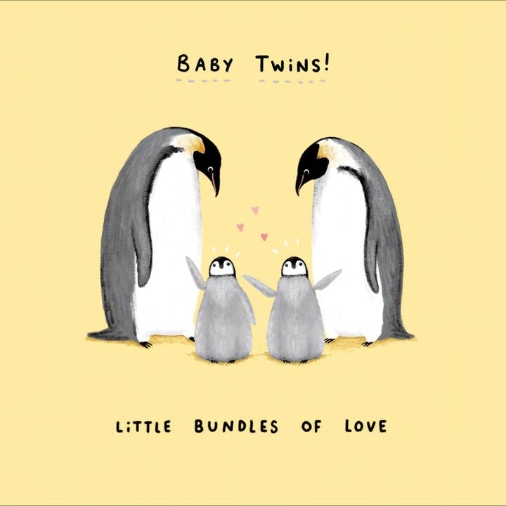 Two of a Kind - Twins New Baby Card for wholesale by Nelson Line