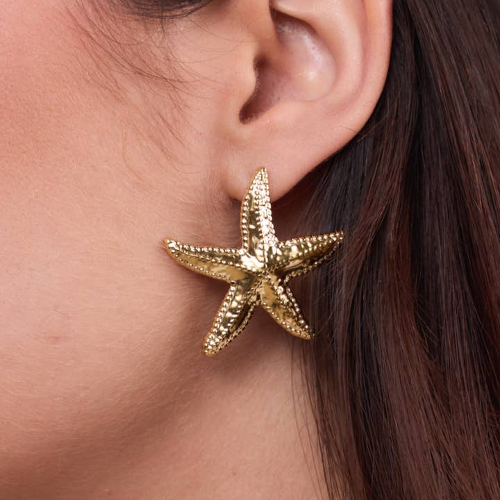 BYREN | ÉLINE L'ATELIER - Wholesale Dangle Earrings - Stainless steel star earrings 124AQ3872