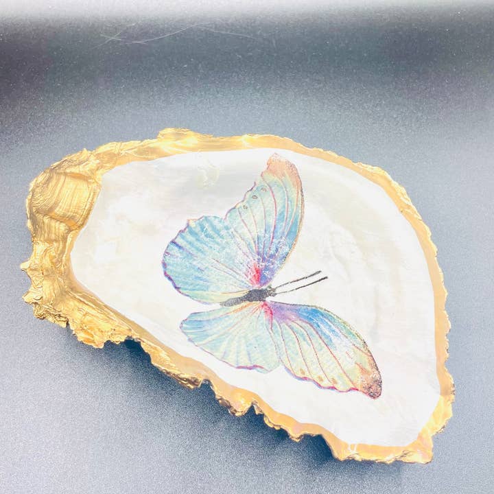 Oyster Shell Trinket Dish, Butterfly Trinket Dish for wholesale by Shells by Shea