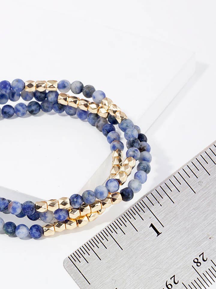 Set of 3 Semi-Precious Stone Bead Stretch Bracelets for wholesale by Wild Honey