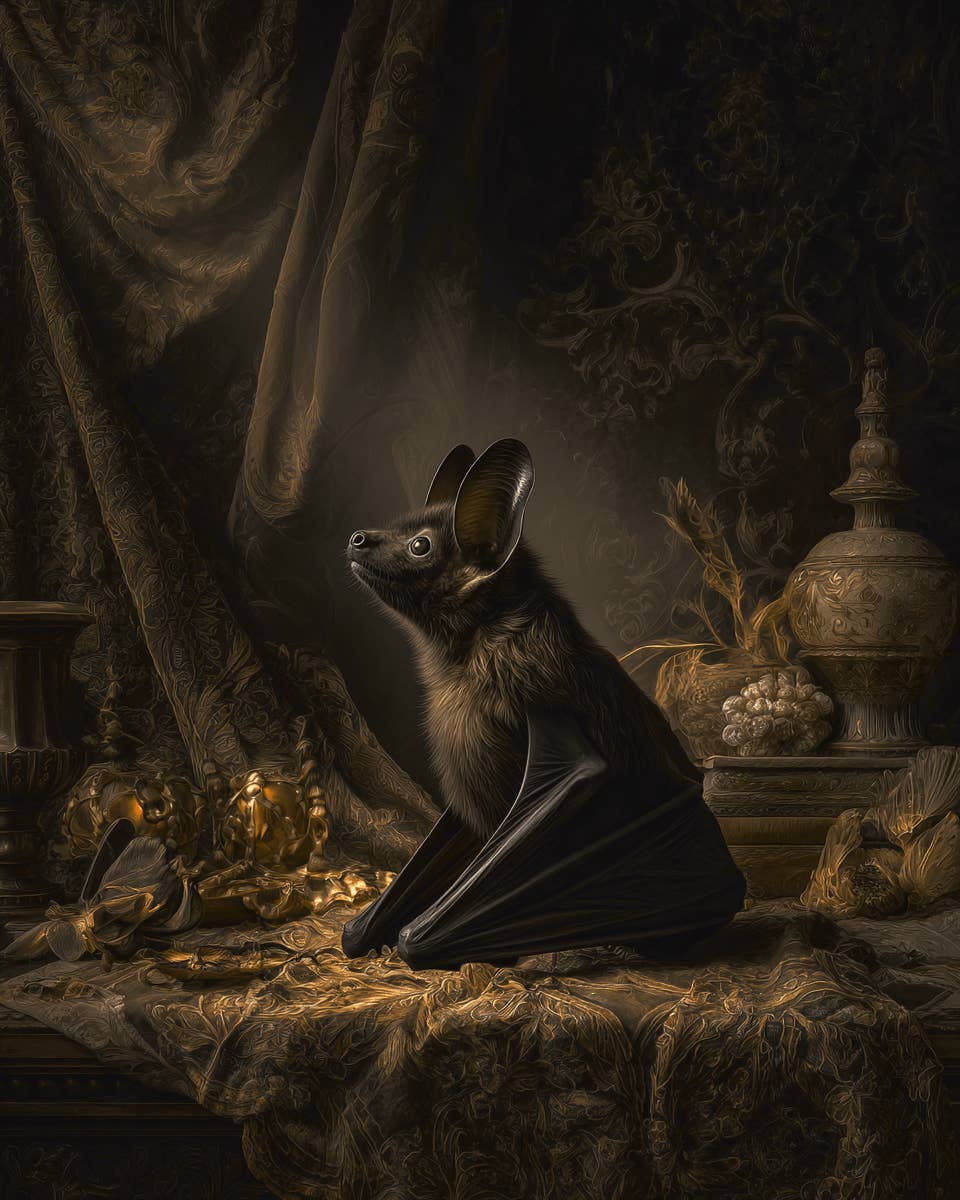 Mowbi - Wholesale Art Print - Bat Still-Life Dark Academia Art Print - 8"x10" Artwork for 11"x14" Frame