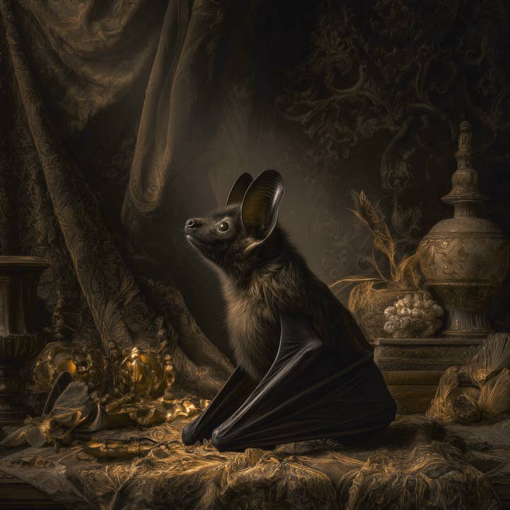 Bat Still-Life Dark Academia Art Print - 8"x10" Artwork for 11"x14" Frame and other Purchase Wholesale dark academia. Free Returns & Net 60 Terms on Faire trending on Faire.