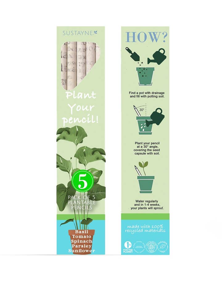 Recycled Newspaper Plantable Pencils for wholesale by Sustayne