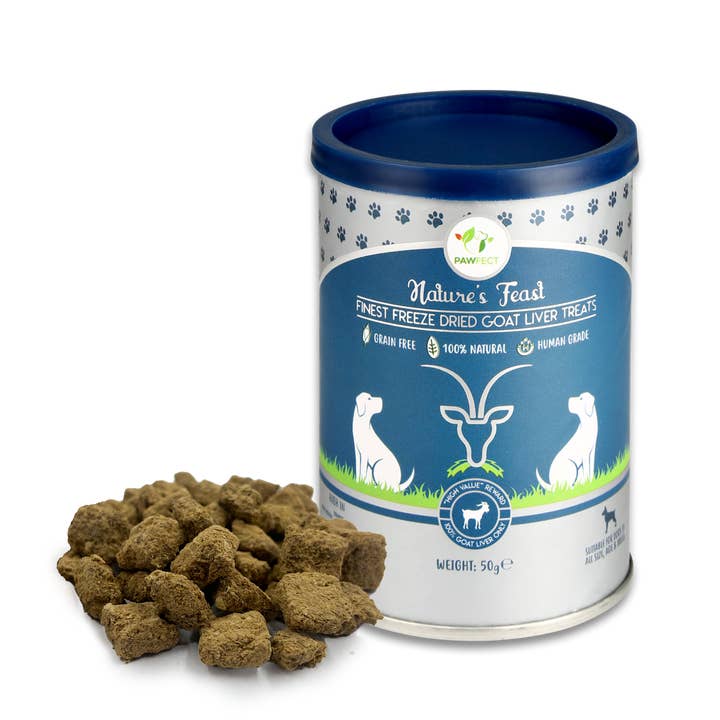 Pawfect Nature's Feast Freeze-Dried Goat Liver Treats for Dogs| 100% Natural| Hypoallergenic| Easily Digestible| Grain-Free| Multifunctional| High Protein|Low Fat Training Treats for wholesale by Pawfect Foods