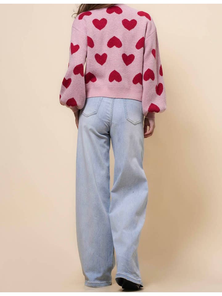 Sweetkama - Wholesale Pullover-trui - Dames - Dames Valentijns Hart Kleurblok Trui SKT411085