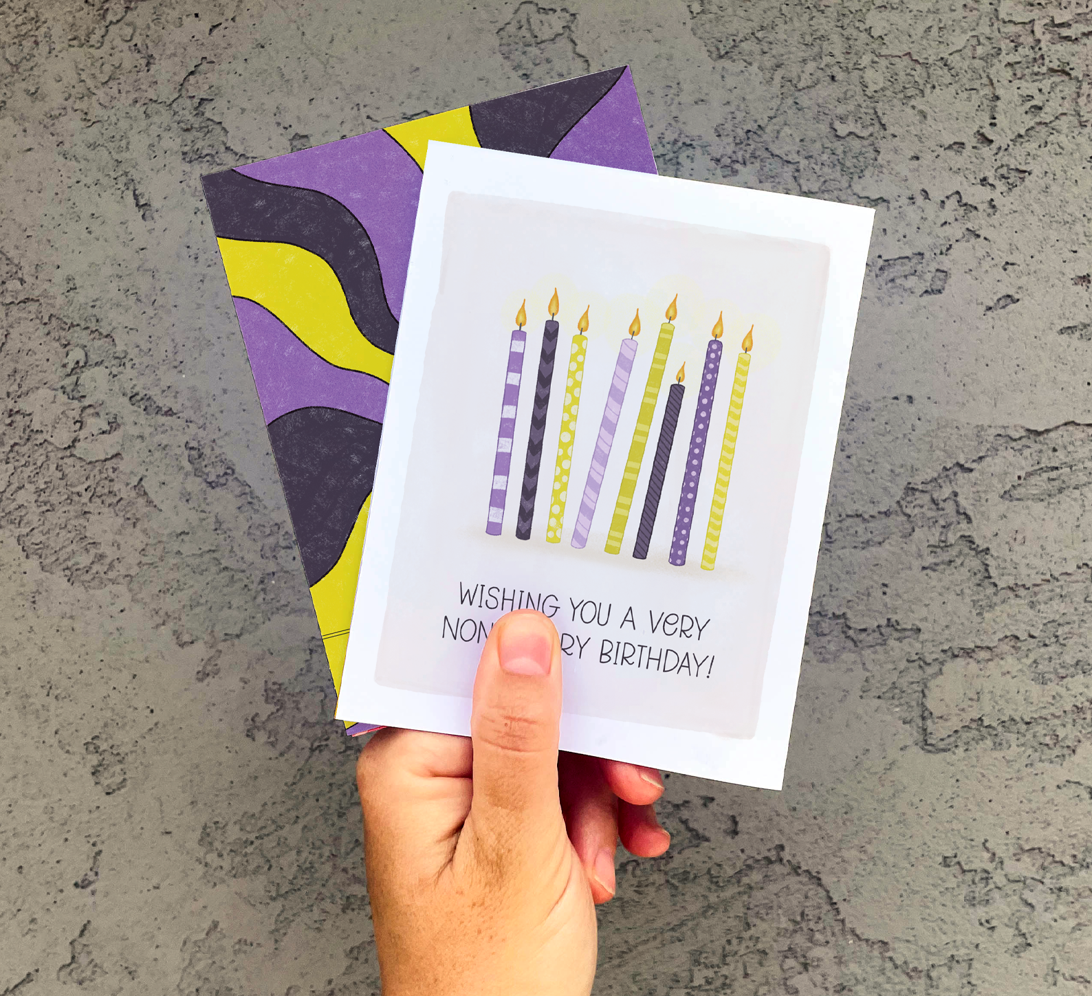 The Noble Paperie – postal de parabéns por atacado – Aniversário Não-Binário | Cartão LGBTQ+ Amigo Bday Queer2