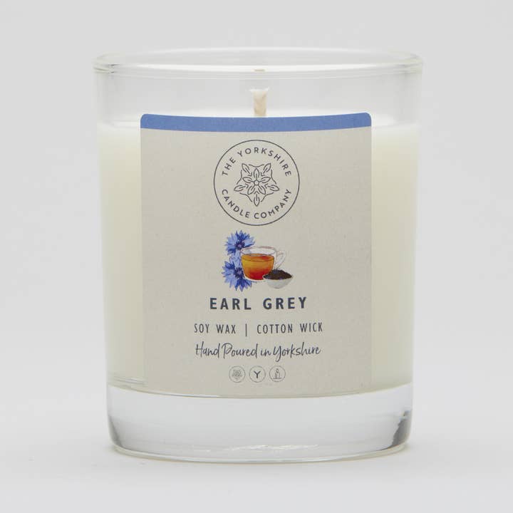 Earl Grey Glass Tumbler | Scented Candle | Soy Wax for wholesale by The Yorkshire Candle Company Limited