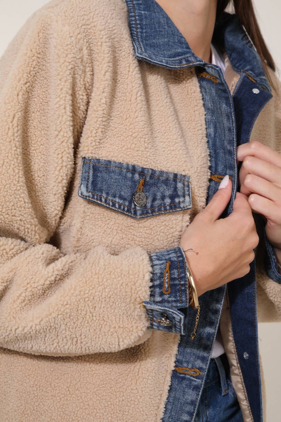 Attrait Paris – wholesale Päls/fuskpäls - Dam – Jeanrock med kort päls i bi-material13