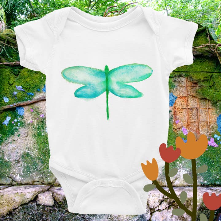 Dragonfly Onesie for wholesale by Blue Mermaid Art
