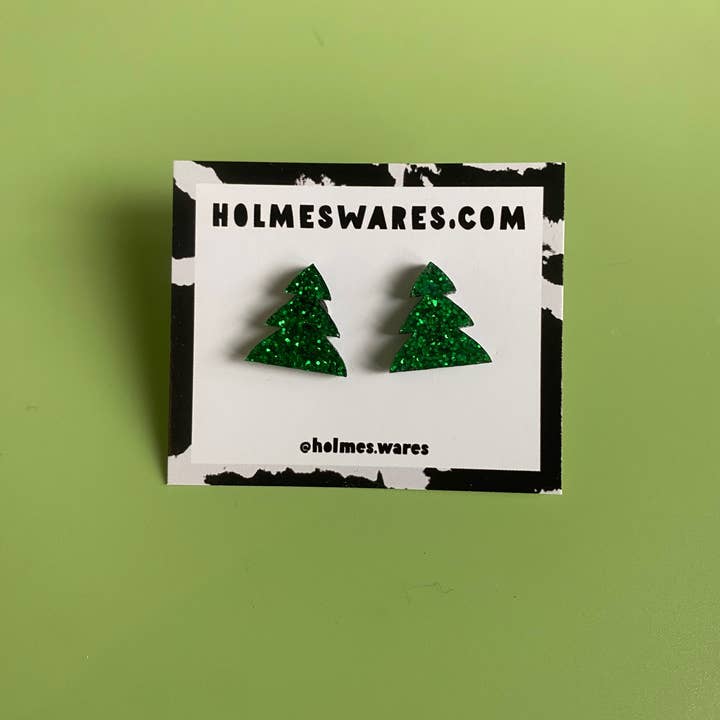 holmeswares - Wholesale Stud/post earrings - Christmas Tree Mini Stud Earrings - Various Colours