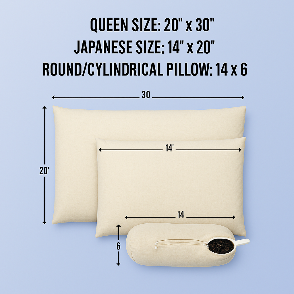 Orimono Elegance - Wholesale Bedding Pillow - Buckwheat Pillow 14x6 –100% Cotton Pillow Cover, Comfortable2