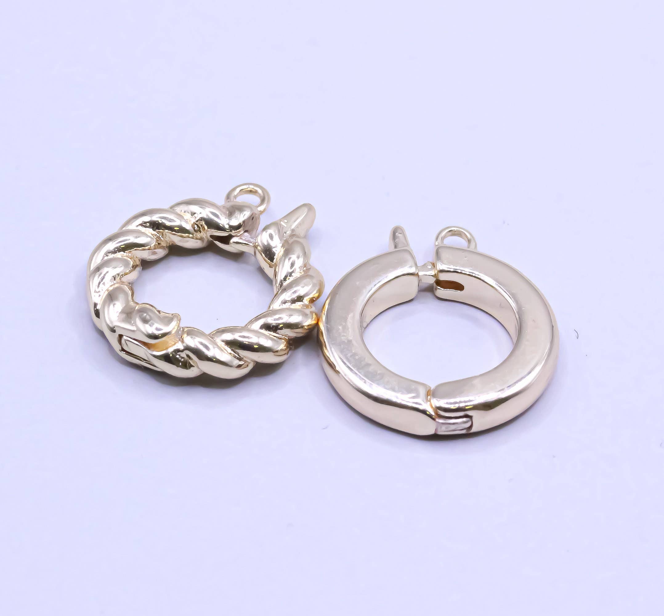 Jewel Pledge – wholesale Clasp – Gold Snap Jewelry Clasp and Clicker Ring Hoop Connector0