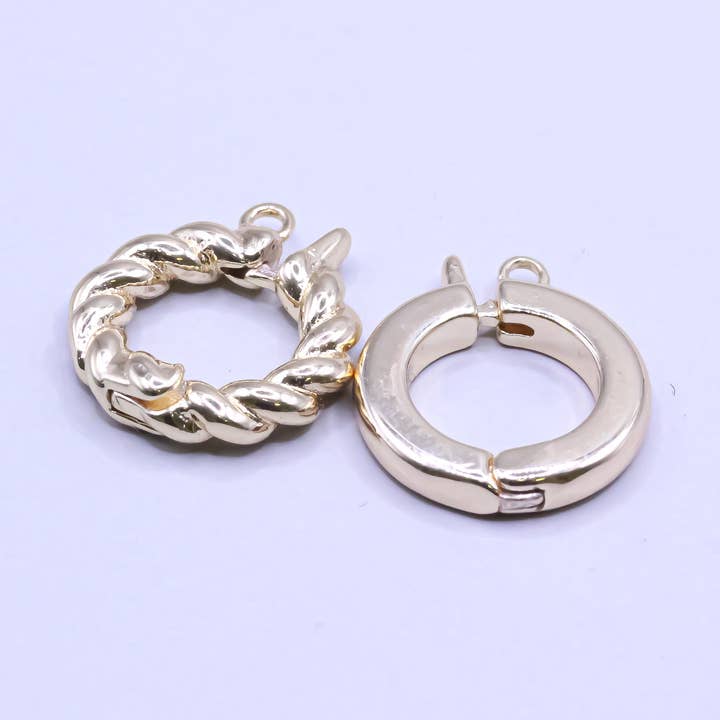 Jewel Pledge - Wholesale Clasp - Gold Snap Jewelry Clasp and Clicker Ring Hoop Connector0