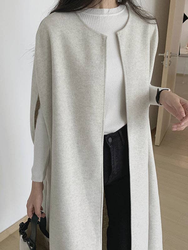 UZ Wholesale Store - Wholesale Cape - Women's - Solid Color Loose Sleeveless Round-Neck Outerwear Cape6