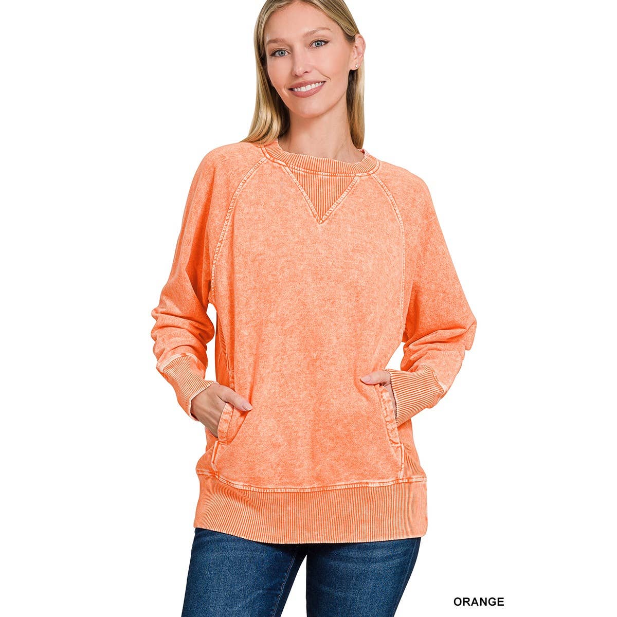 Apolline – Engroshandel Sweatshirt - Dame – Halo-vasket fransk frotté pullover med rund hals6