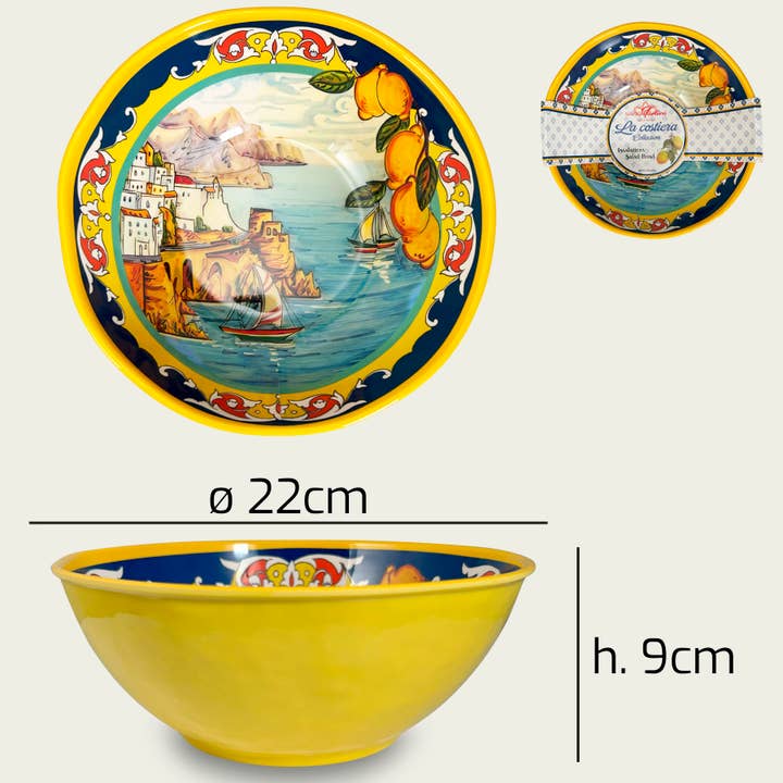 Schüssel La Costiera Positano aus Melamin ø22cm für den Großhandel von ARCA ITALY