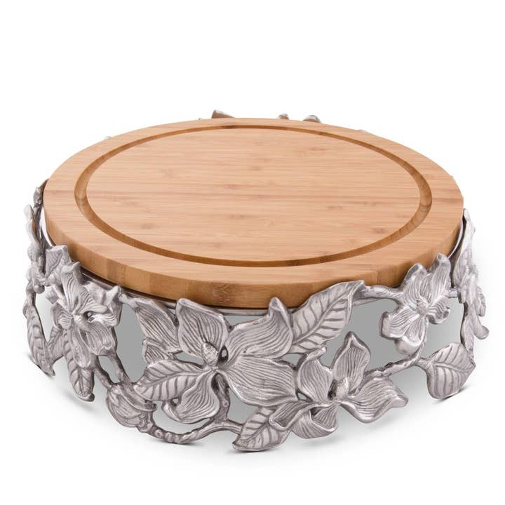 Magnolia Wood Cheese Pedestal for wholesale by Arthur Court