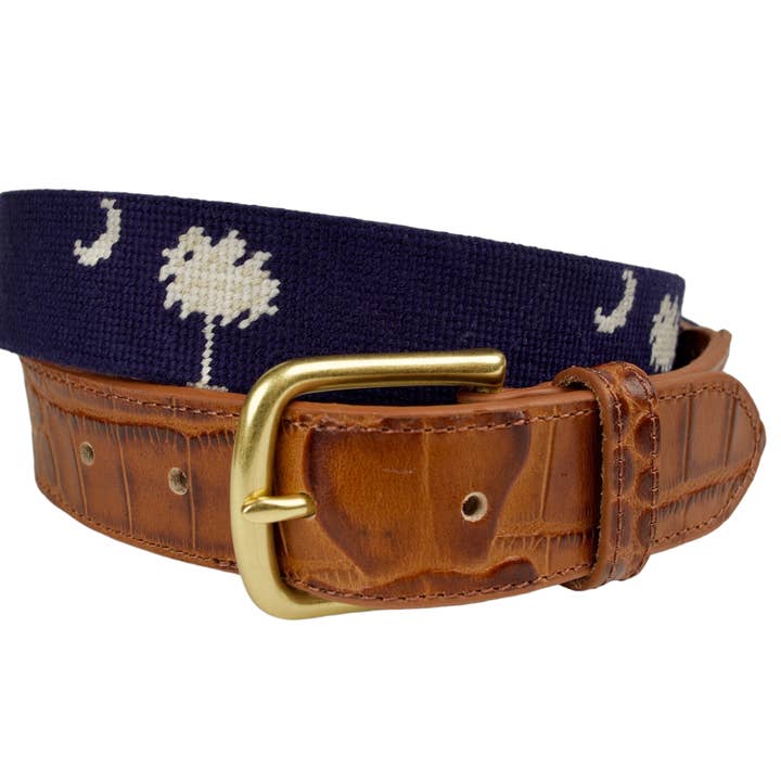 South Carolina Needlepoint Alligator Embossed Belt for wholesale by Needle Golf