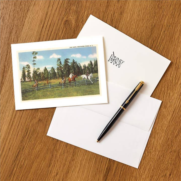 Found Image Press - Wholesale Stationery/Notecard Set - Greeting Card NC-12 Fox Hunt, Southern Pines1