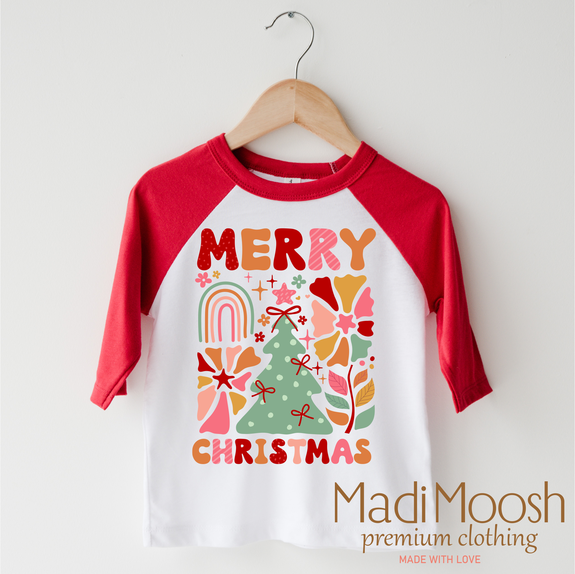 Madi Moosh - Wholesale Screen Printed T-Shirt - Kids - Merry Christmas Boho Shirt  - Christmas Tee2