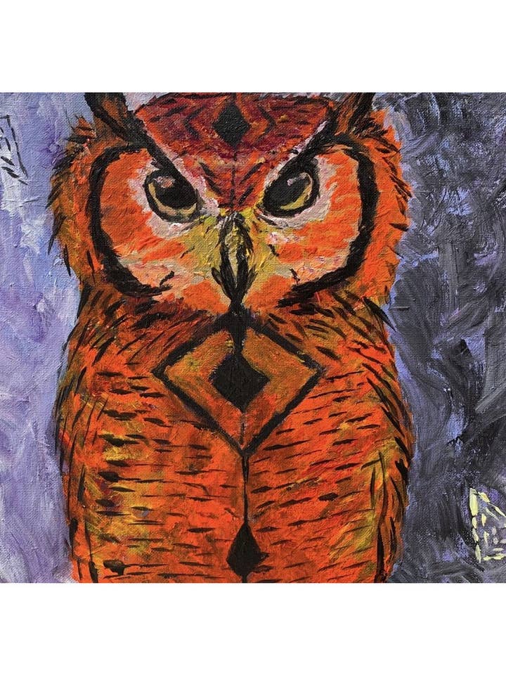 Alexa Varano's Signed Owl Art Print for wholesale by Third Wolf Designs
