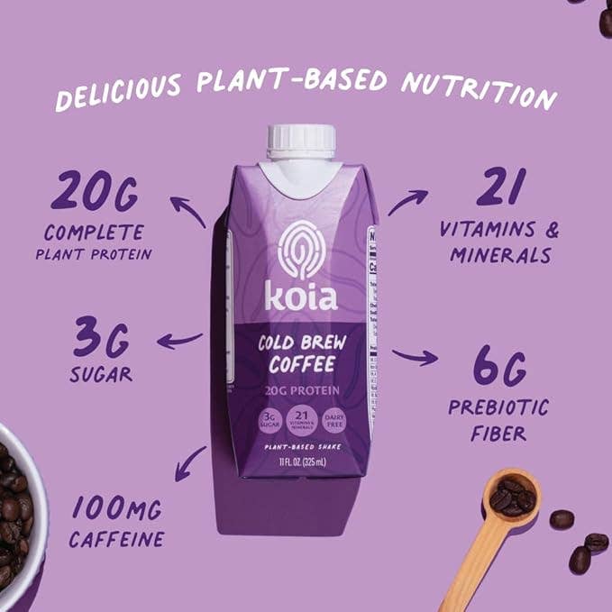 Koia - Wholesale Iced Coffee/Cold Brew - Cold Brew Coffee Nutrition Shake - 12pk Shelf Stable4