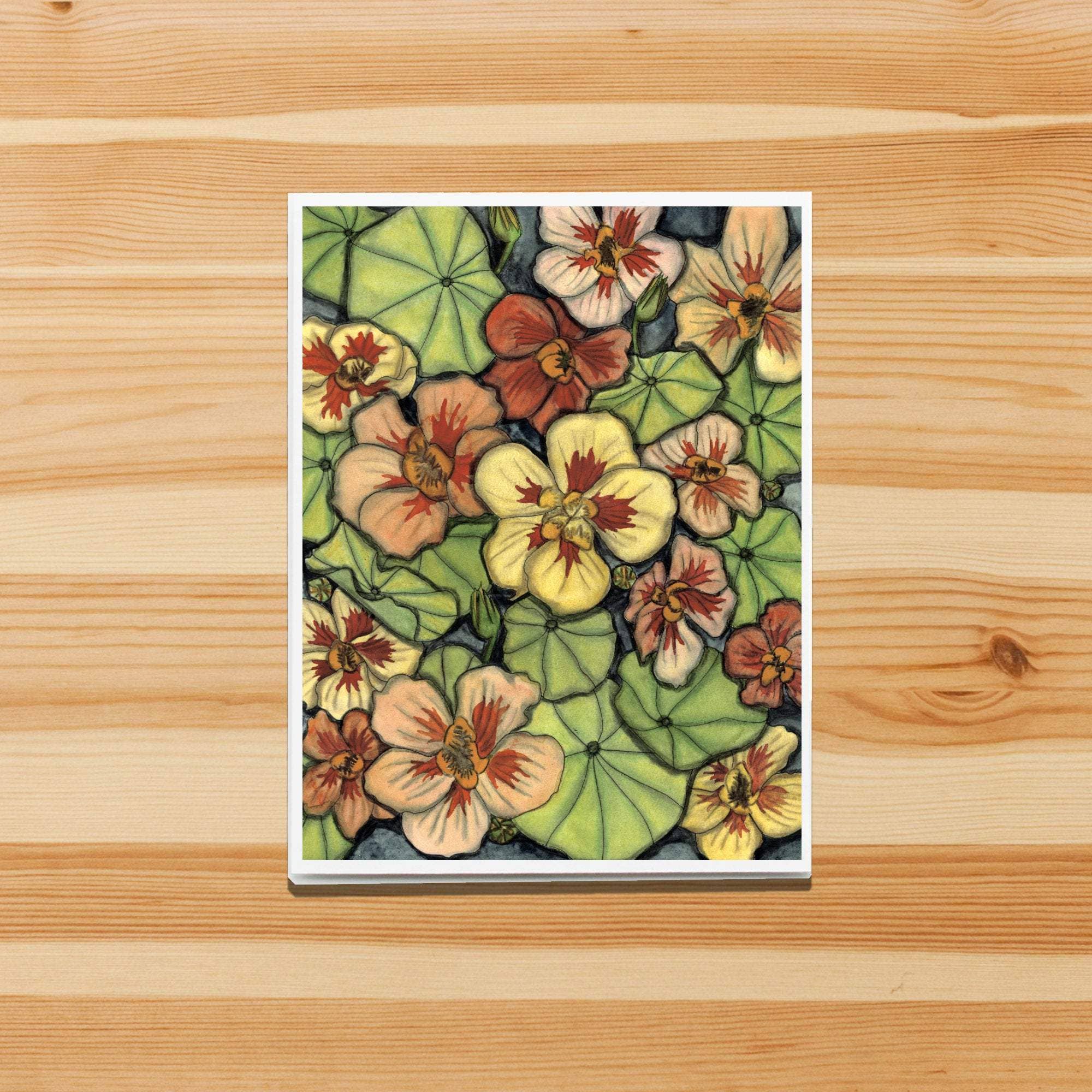 PinkPolish Design - Wholesale Stationery/Notecard Set - "Nasturtium" Handmade Notecard3