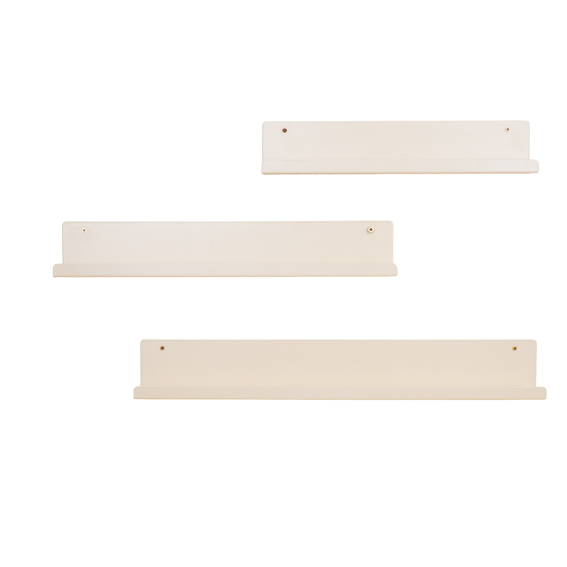Housevitamin bv - Wholesale Wall Mounted Shelf - Wall Shelf - Metal - Beige - Set of 3 - 40/50/60cm3