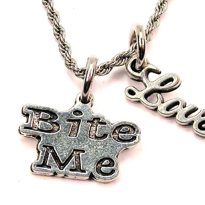 Bita mig 20" rep halsband med kärlek Accent vampyr Halloween för wholesale av Chubby Chico Charms