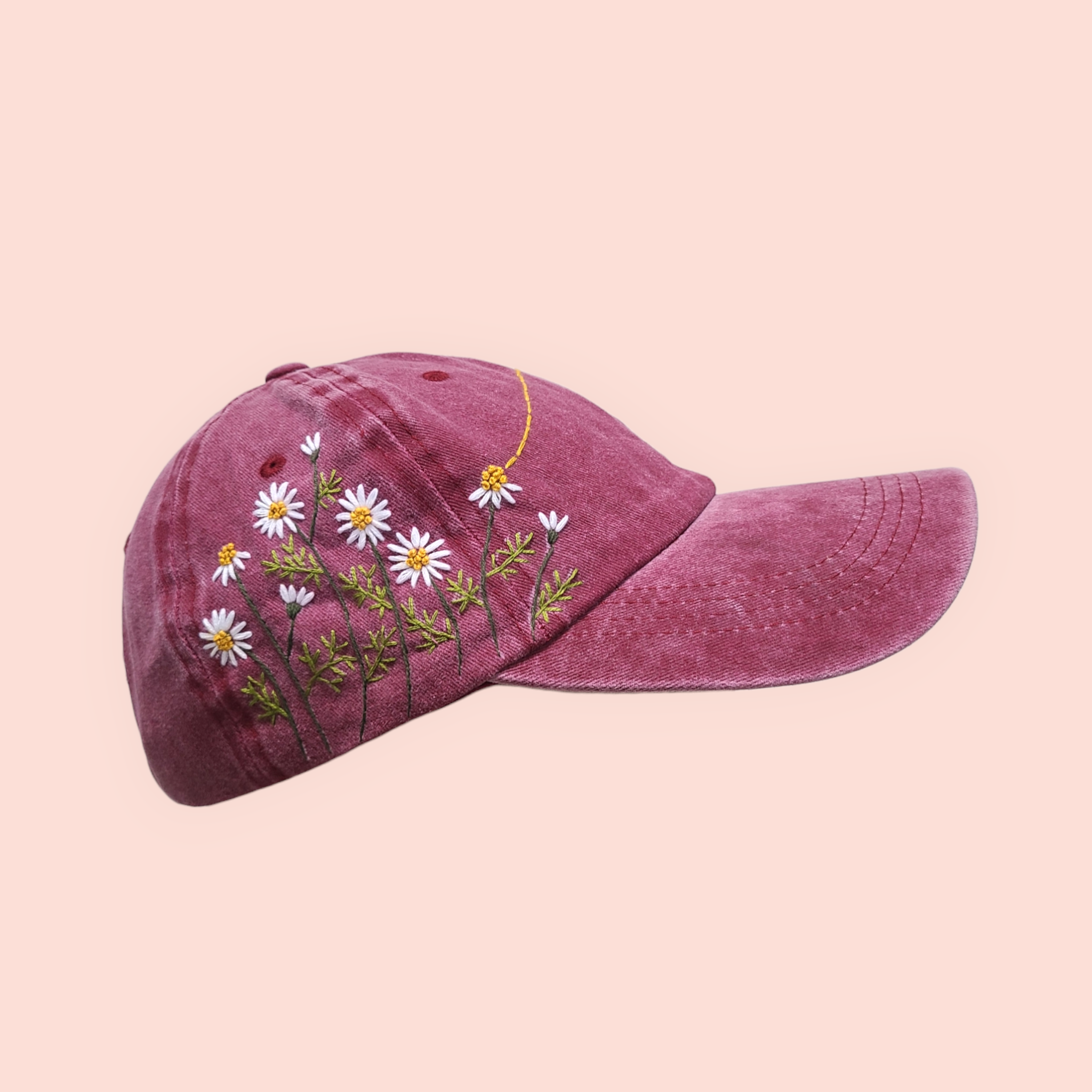 Olala Mia - Wholesale Baseball Cap - Women's - Hand-embroidery flower washed baseball cap7