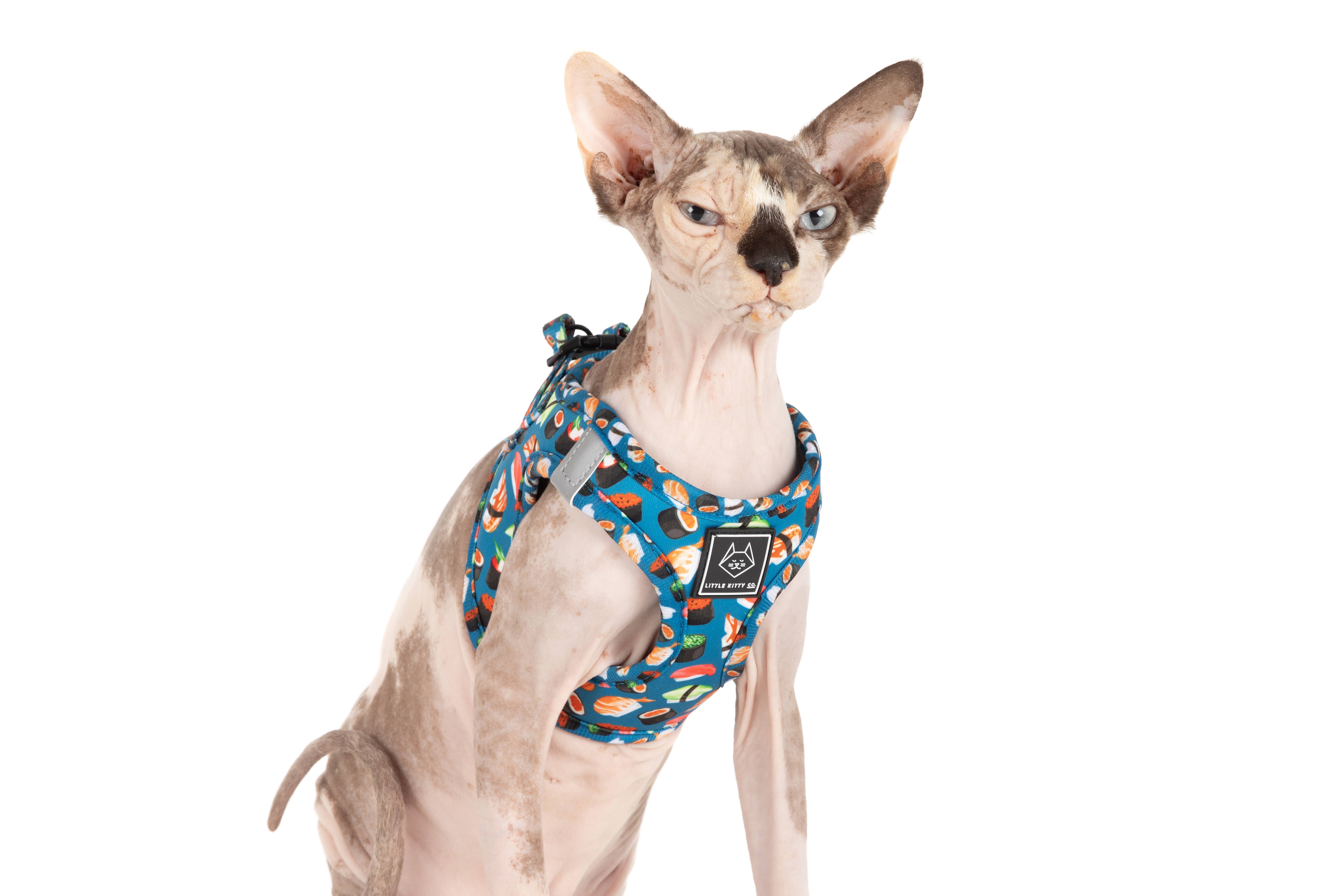 Little Kitty Co. - Wholesale Pet Harness - Cat - CAT STEP IN HARNESS: Sushi Makes Miso Happy2