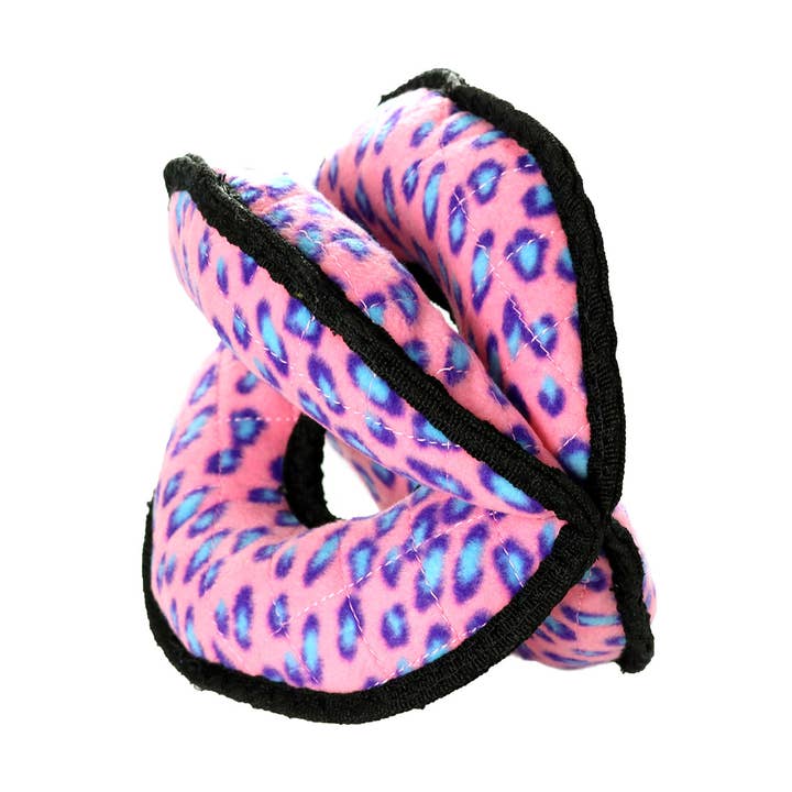Bague Tuffy Ultimate à 4 voies - Léopard rose, jouet pour chien qui couine pour la vente par Tuffy Dog Toys - VIP Products