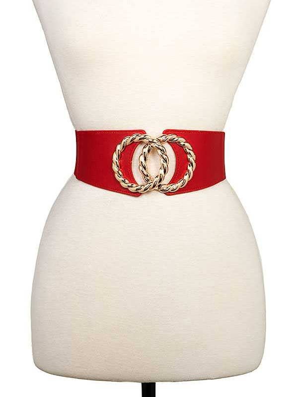 INFINITY TWIST BUCKLE WAIST STRETCH BELT 252 for wholesale by anbfashion