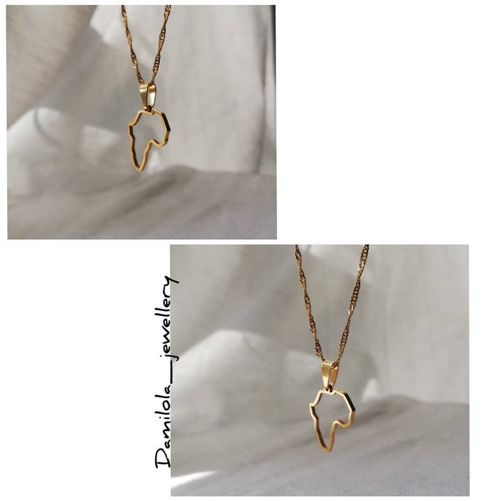 Contorno de África 'Imani' - Oro/Plata para venta al por mayor de Damilola Jewellery