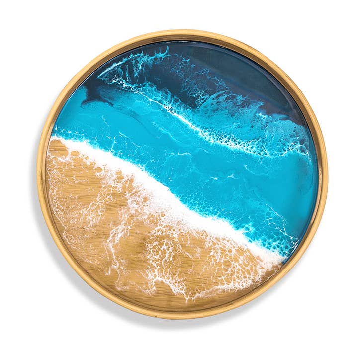 Lynn & Liana Designs - Wholesale Serving Tray - Round Bamboo Resin Serving Trays
