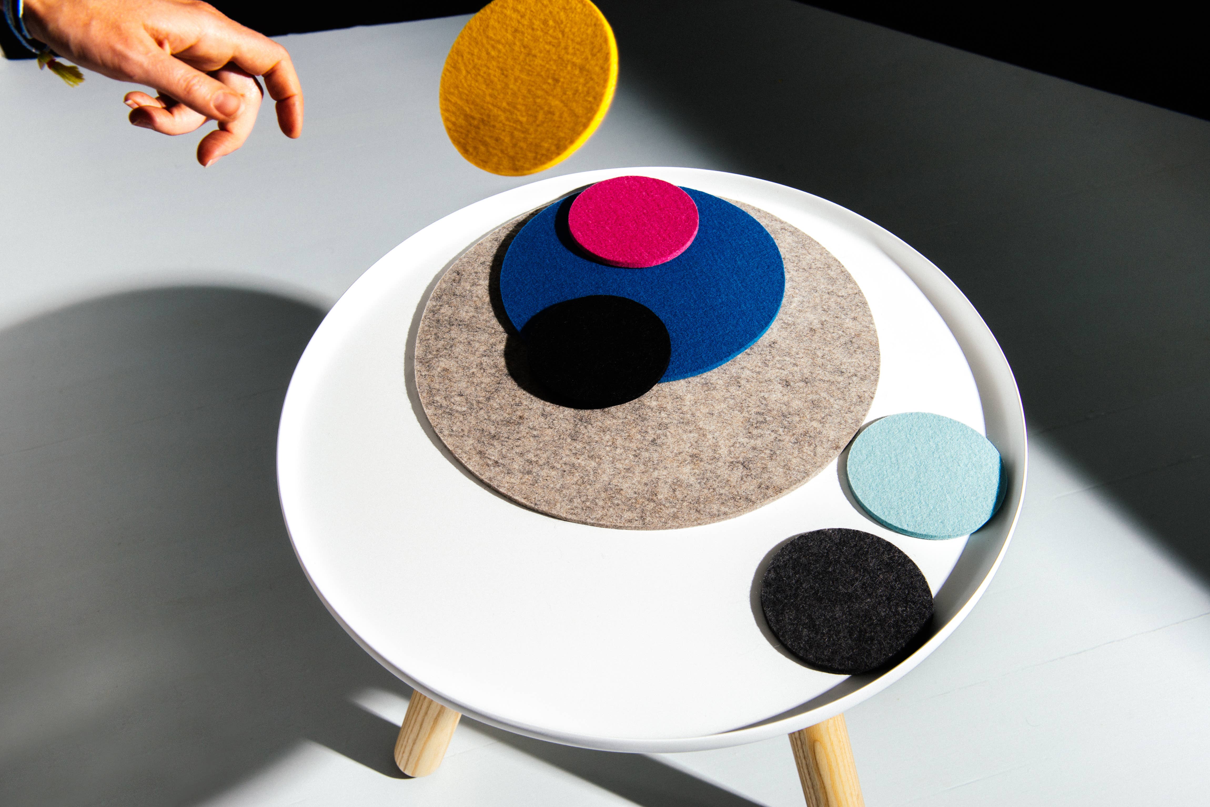 Parkhaus Felt - Wholesale Onderzetters - Ronde Onderzetter in 036 Mosterd, 10cm4