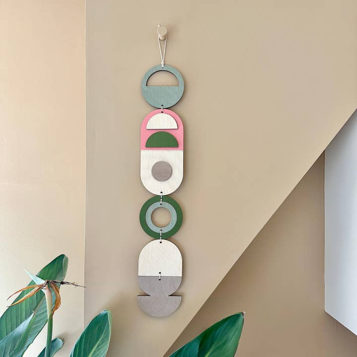 Decoración para el hogar rosa y verde - Arte de pared geométrico para venta al por mayor de We Are Lunarium Ltd